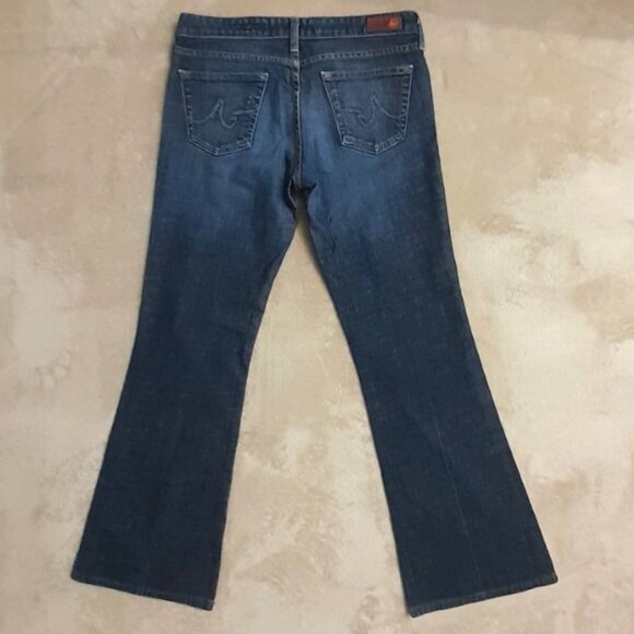 AG Adriano Goldschmied Flare Jeans Womens Size 29 The Club Dark Wash Distressed - Picture 3 of 12